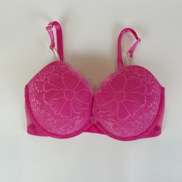 NWOT Victoria's Secret Bra 32DD Push-Up Pink Lace B1737 - Picture 1 of 6